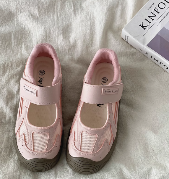Pink Mary Jane Shoes Women's Autumn Ugly And Cute Hollow-out German Training Sneaker foto 3