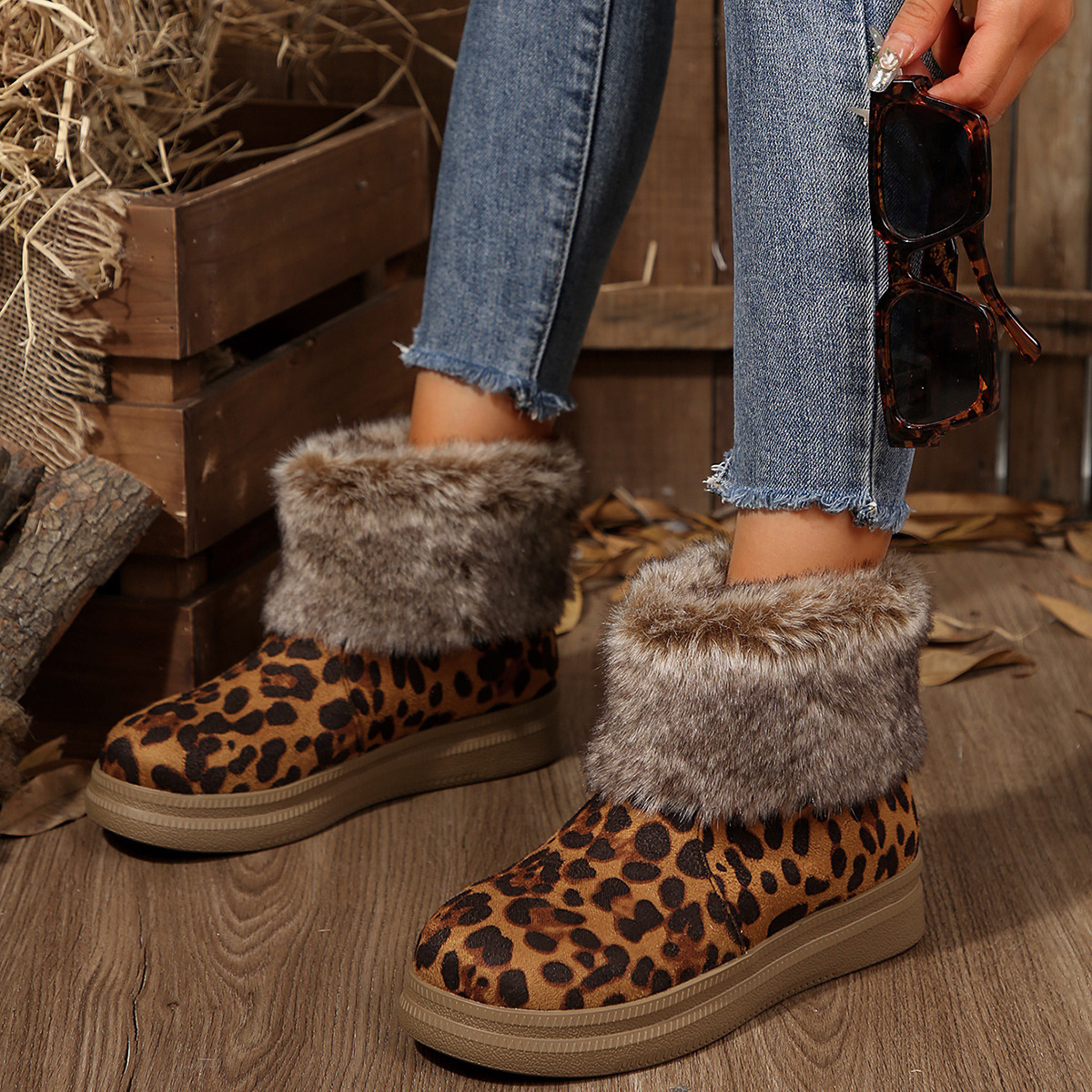 Women's Fleece-lined Cotton Snow Boots foto 3