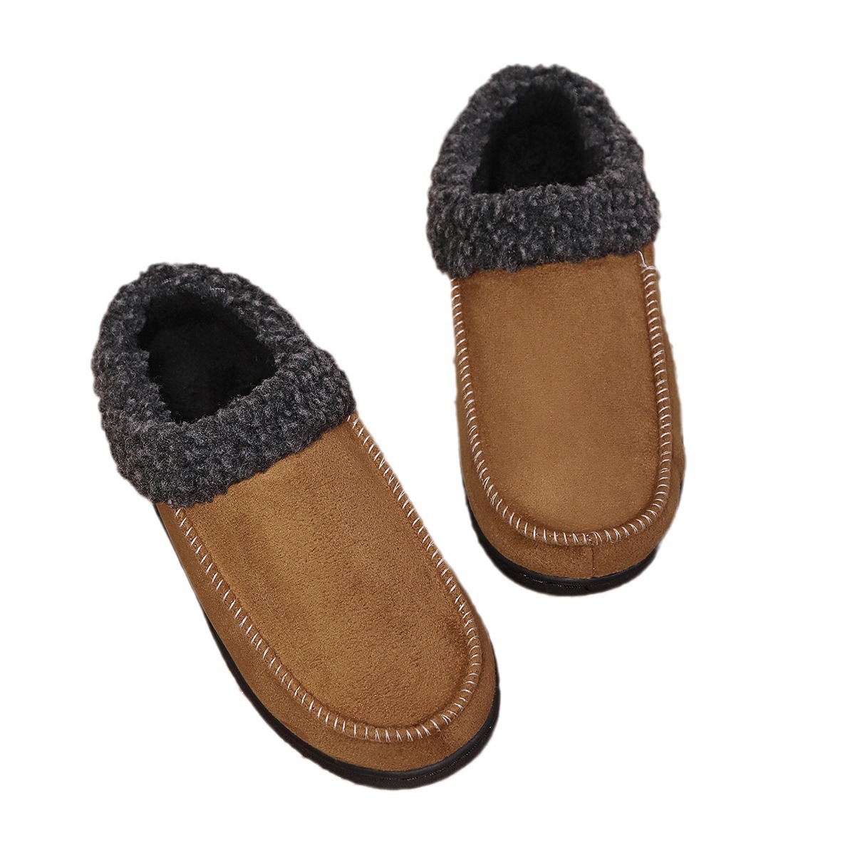 Thickened Autumn And Winter Indoor Half-covered Heel Home Cotton Slippers foto 5
