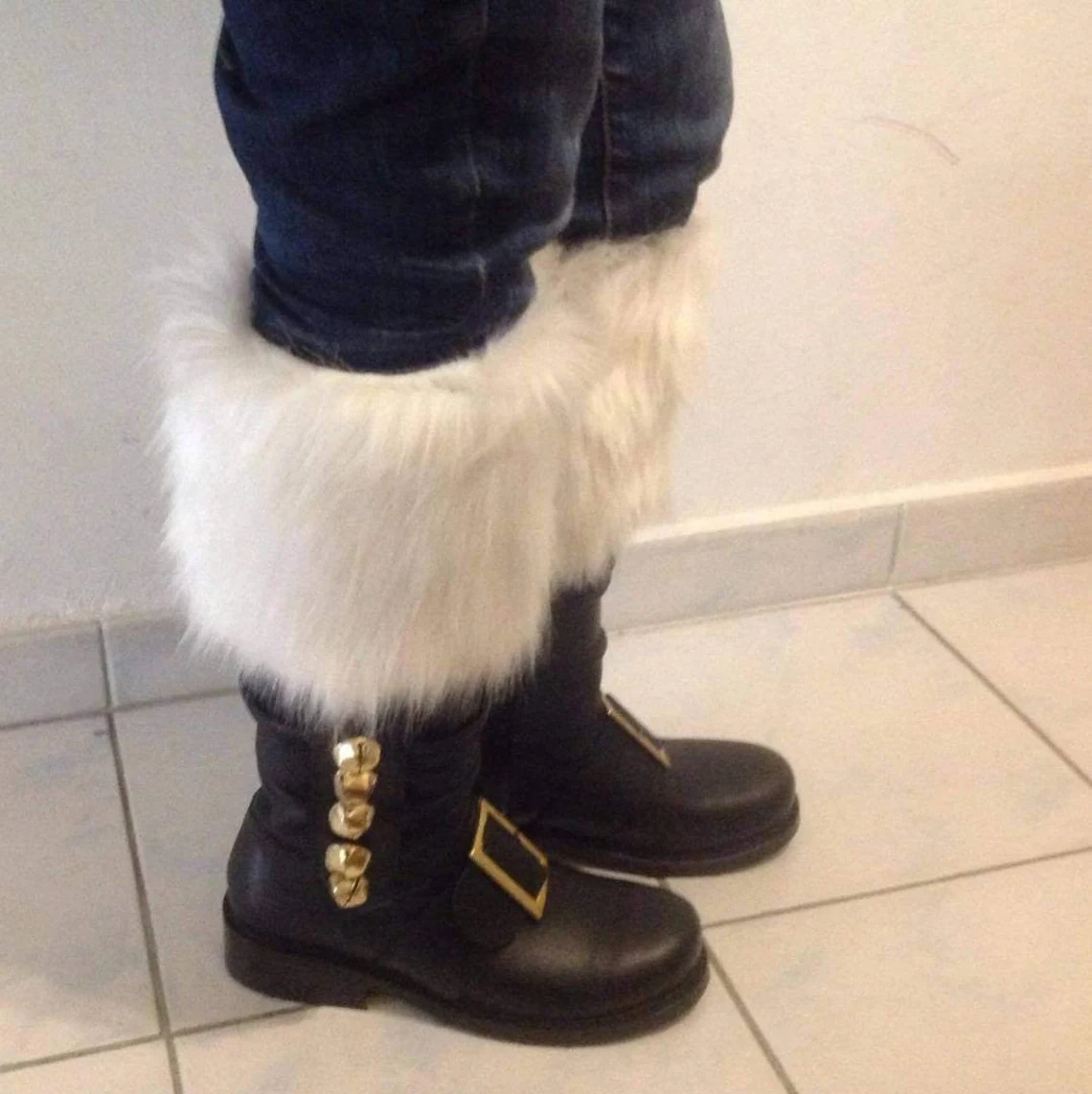 Renaissance Christmas Old Man Leather Boots foto 2