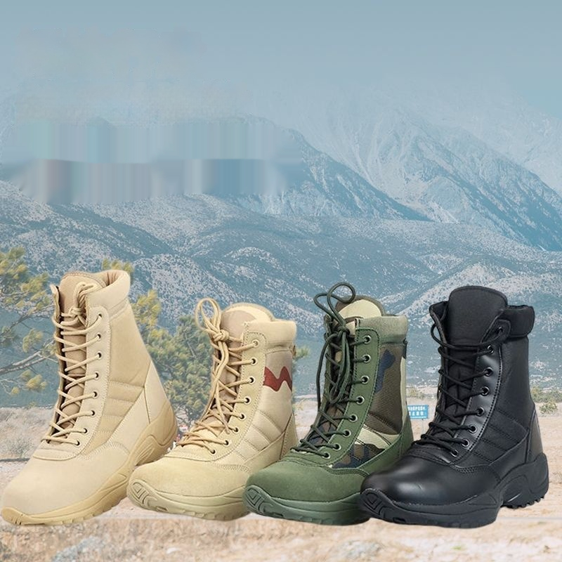 British-style High-top Camouflage Outdoor Shoes, Wear-resistant And Non-slip Hiking Boots foto 3