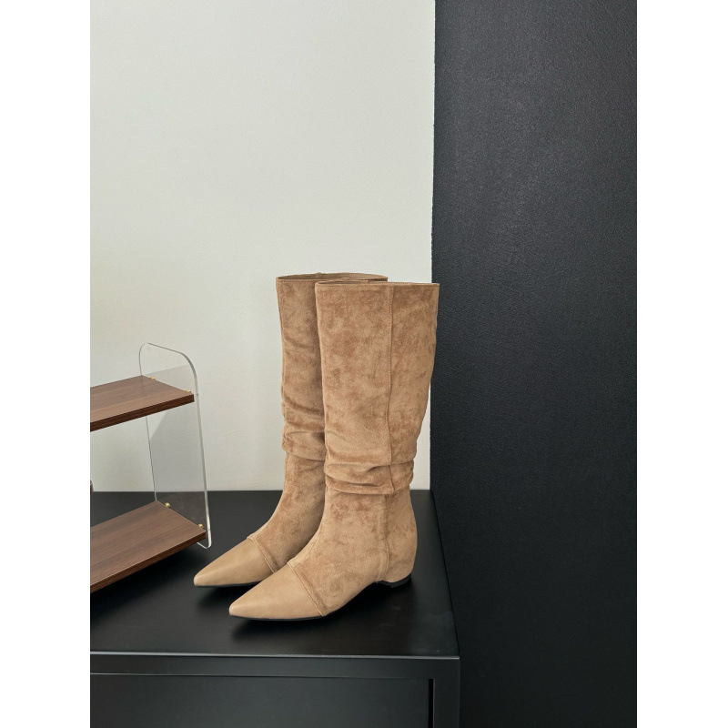 Vintage Pointed-toe Pleated Slouch Boots foto 5