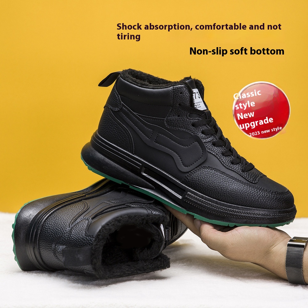 Men's Fleece-lined Warm Leisure Comfortable White Shoes foto 4