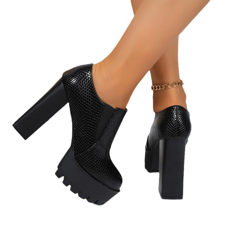 Women's Plaid Lace-up Fashion High Heels foto 4