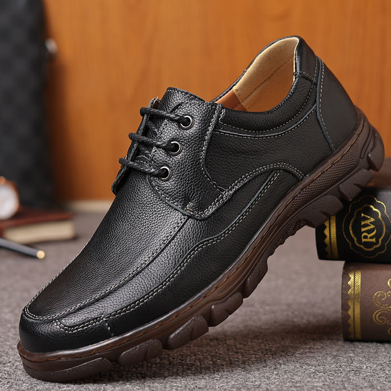Mens Leather Shoes With A Tendon-sole foto 3
