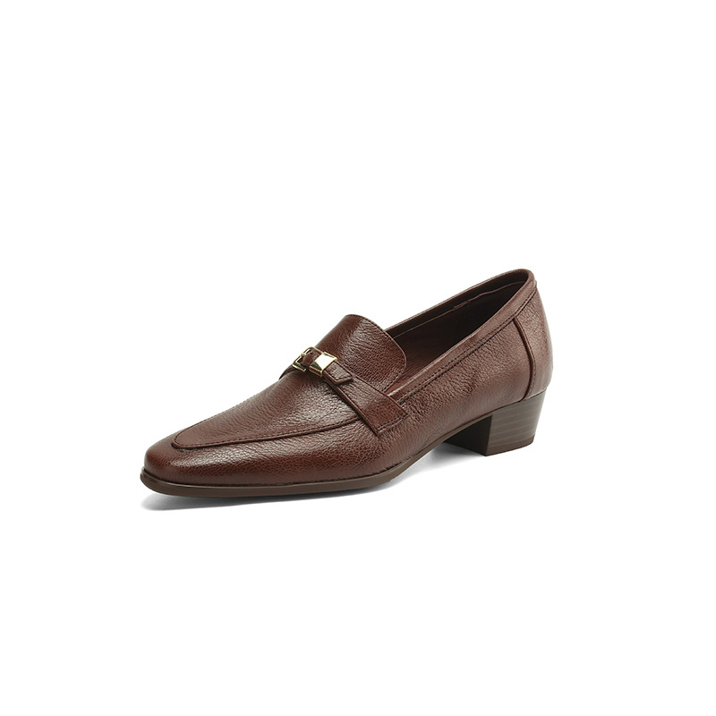 Casual 3cm Low Heel Spring New British Leather Shoes Women foto 3
