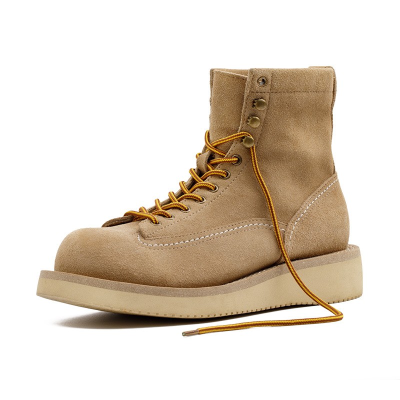 Retro American Mid-top Suede Leather Boots foto 2