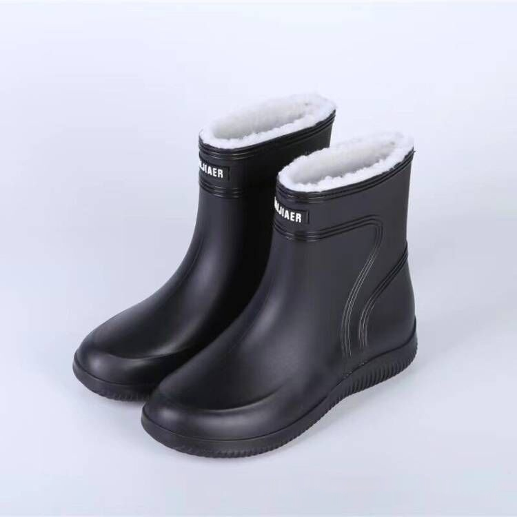 Cotton-padded Warm-keeping Fixed Velvet Rain Boots For Men And Women foto 2