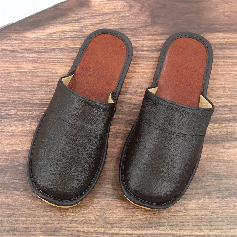 Men's And Women's Leather Slippers For Home foto 2
