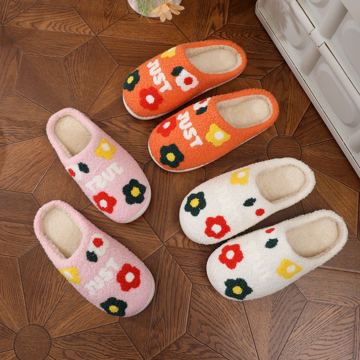 Lady's Flower Slippers Indoor Soft Bottom Cotton Slippers foto 4