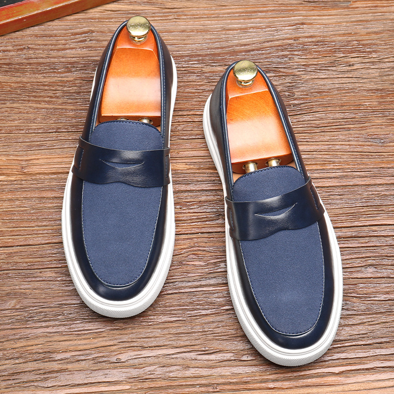 Korean Style Trendy Thick-soled Men's British Style Casual Leather Shoes foto 4