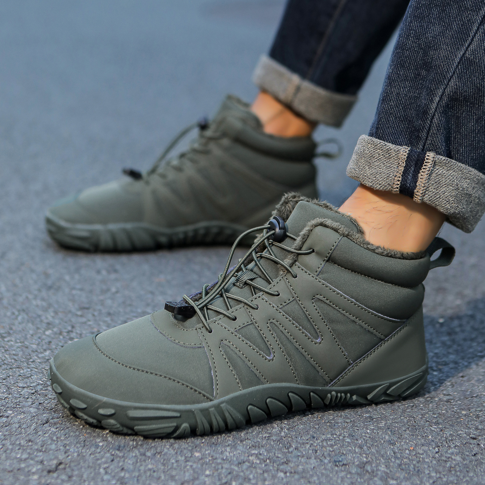 Outdoor Sports Cotton Shoes Men's And Women's Velvet Warm Boots Wear-resistant Non-slip foto 5