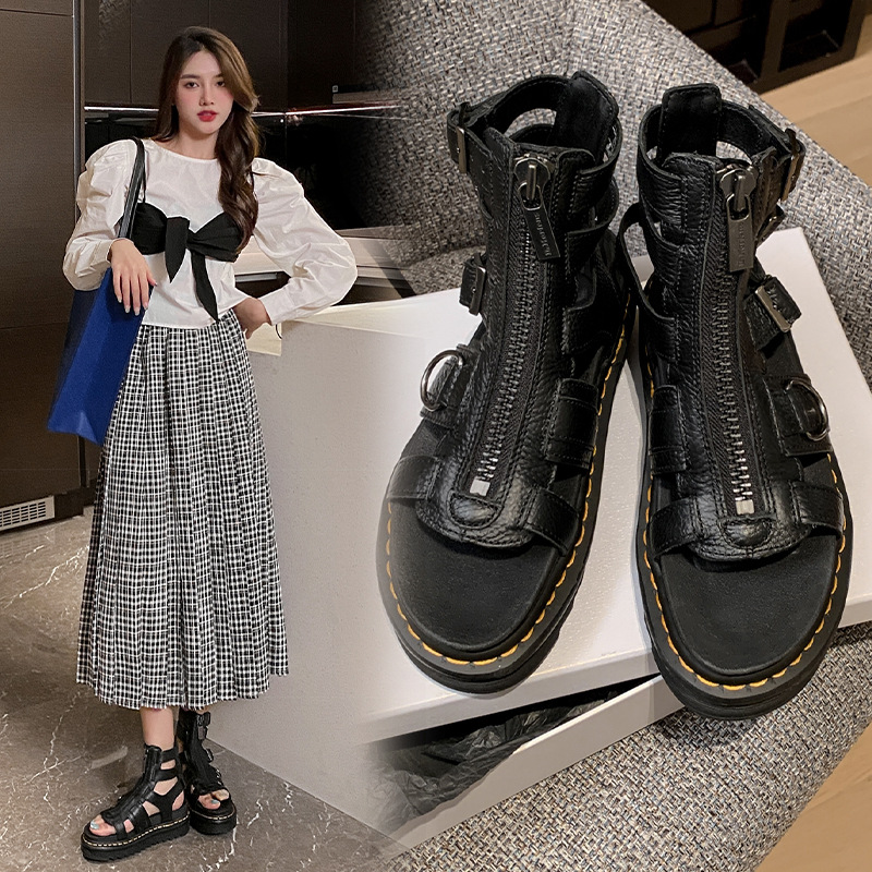 Womens Chunky-Soled Elevator Dr Sandals foto 3