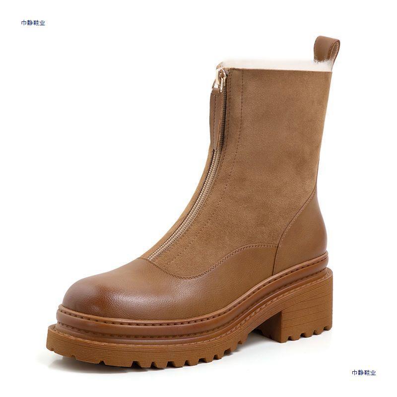 Thickened Front-Zip Ankle Boots Influencer-Style Cotton Shoes New Arrival foto 3