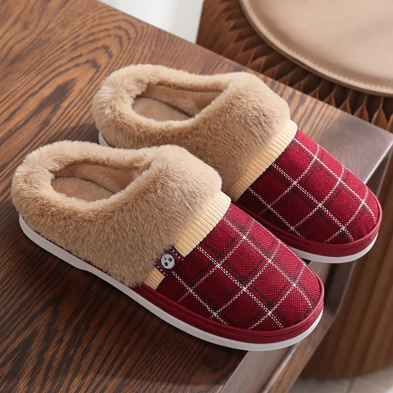 Mens Cotton Slippers For Winter Non-slip Warm And With A Thick Sole foto 4