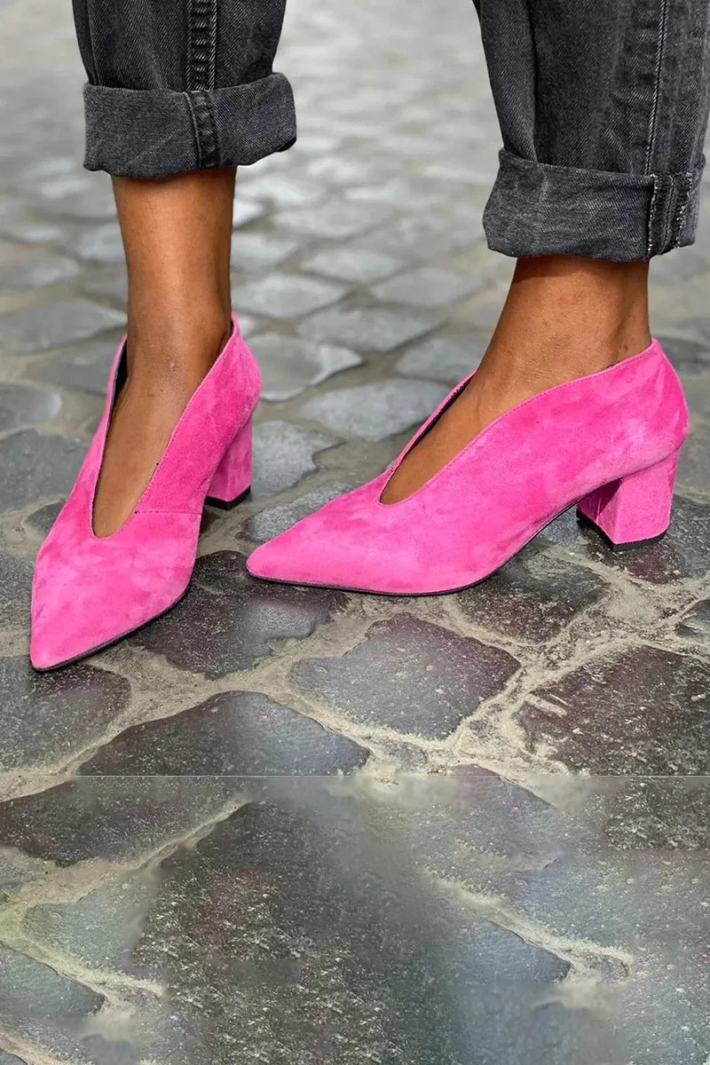 Women's Fashion Pointed-toe Slip-on Suede Oversized Shoes foto 2