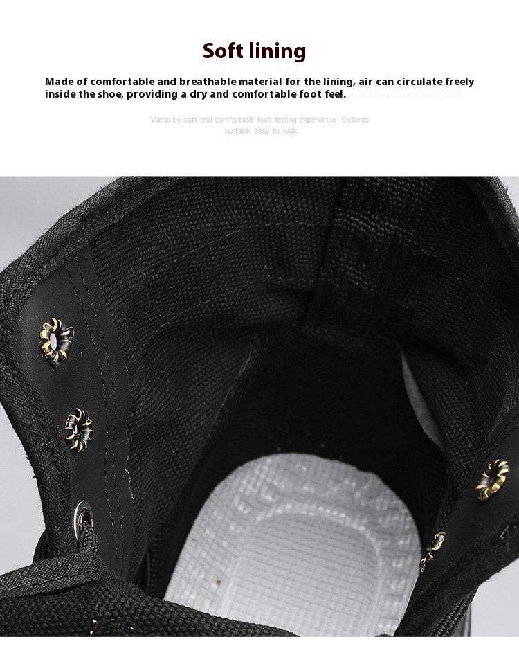 Thick-soled Canvas Casual Sports Men's All-match Work Motorcycle Boots foto 4