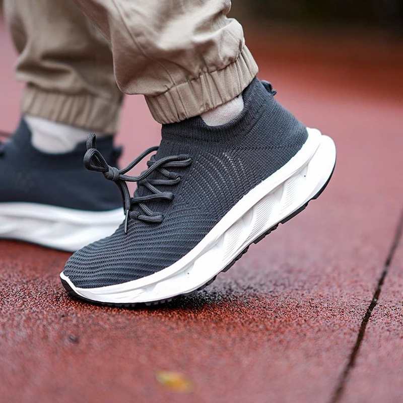 Fly Woven Mesh Rubber Outsole Comfortable Slip-on Sock Shoes foto 5