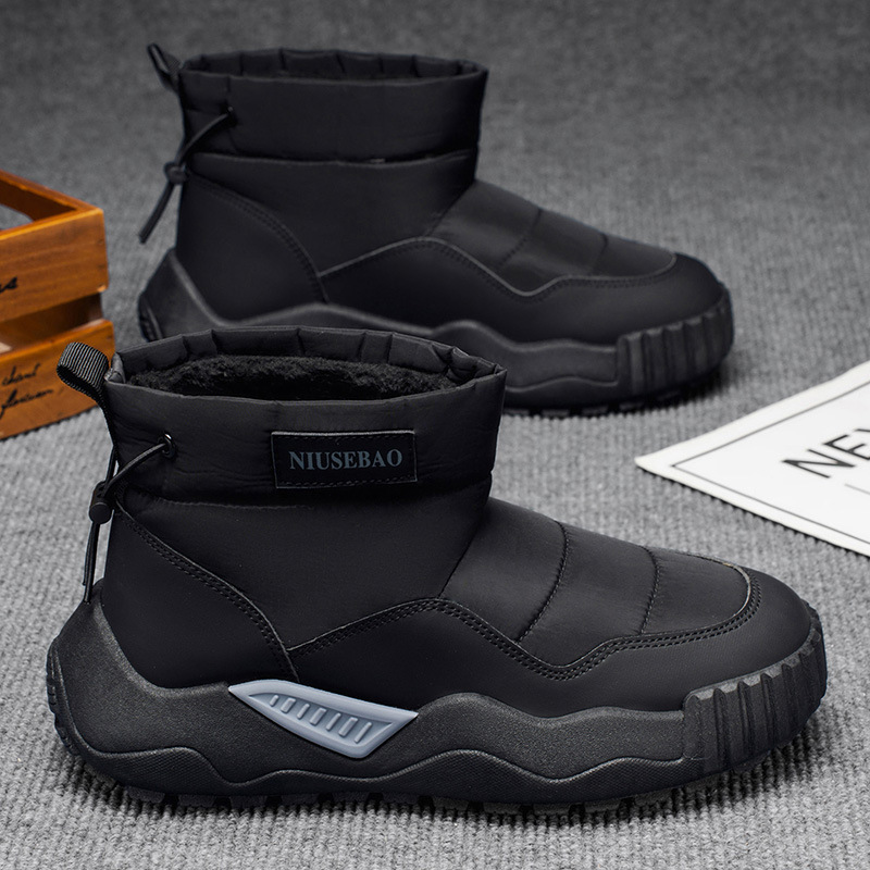 Warm Outdoor Casual Cotton Boots Stylish Mid-top Warm Men's Shoes foto 5