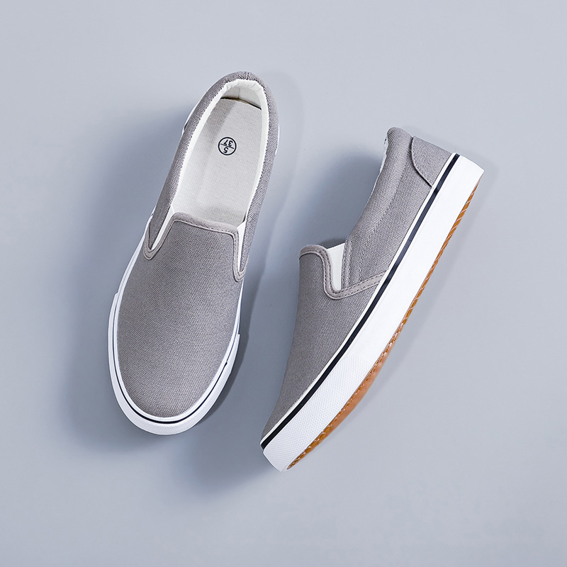 Gray Slip-on Canvas Shoes Fashionable For Both Men And Women foto 4