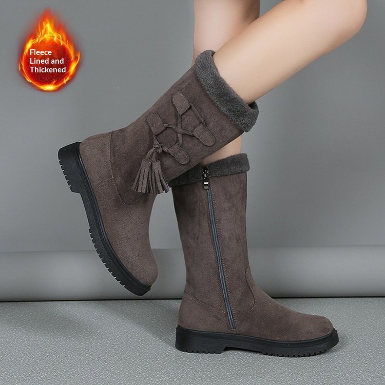 Womens Thick-soled Fleece-lined Extra-thick Boots From Europe And The US foto 5