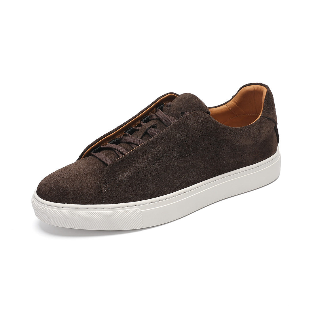 Men's Suede Genuine Leather Versatile Trendy Shoes Black Sports foto 5