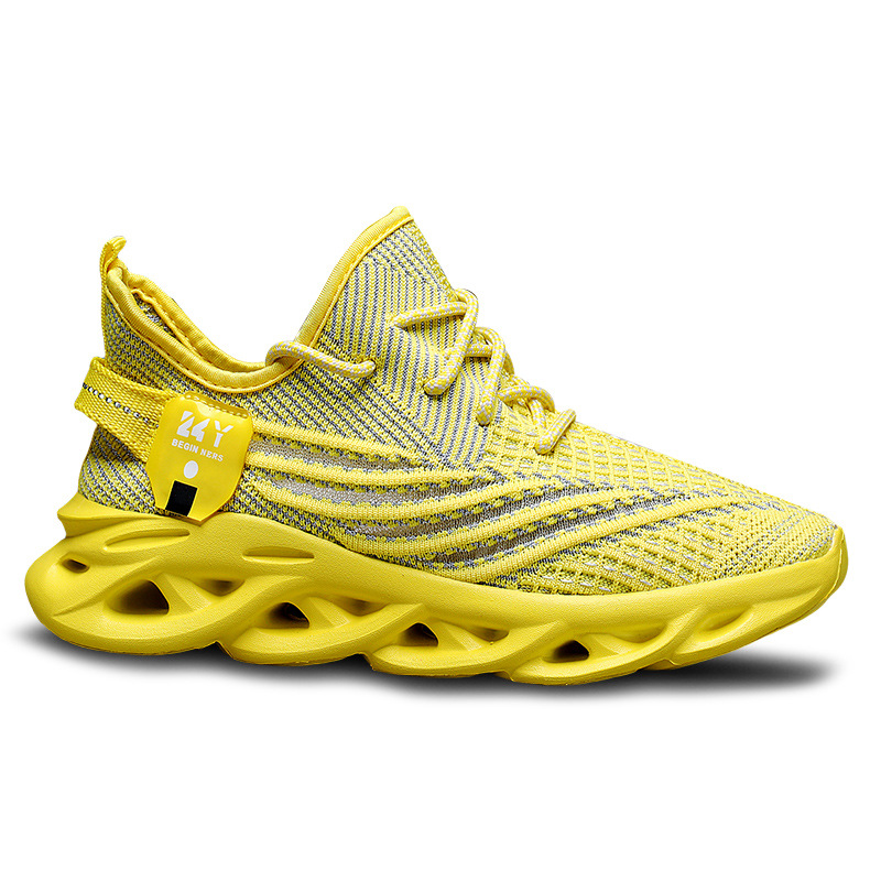 Flyknit Breathable Casual Sneaker Men's Mesh Surface Platform Running Shoes foto 2