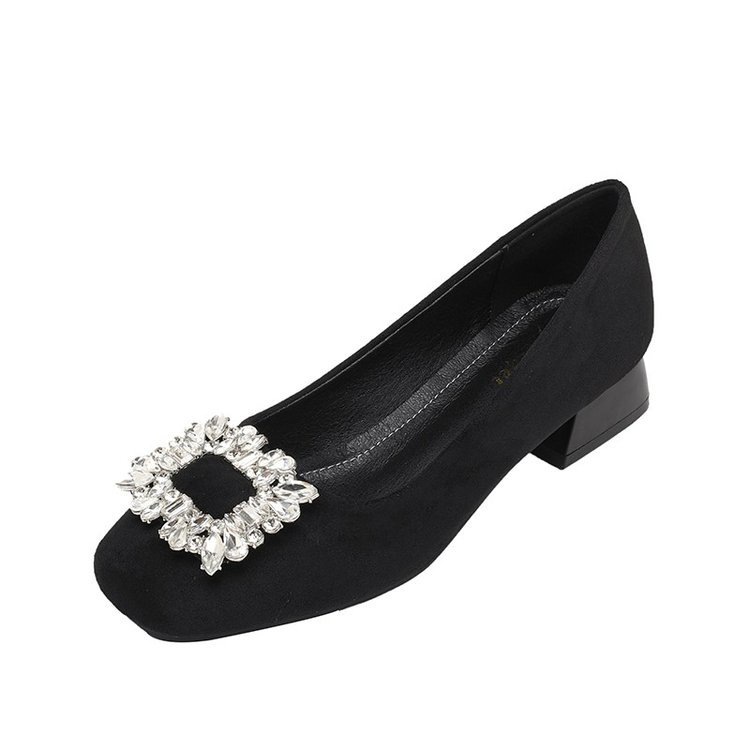 Versatile Commuter Womens Shoes French-style Square-toe Elegant Low-heeled Pumps foto 2