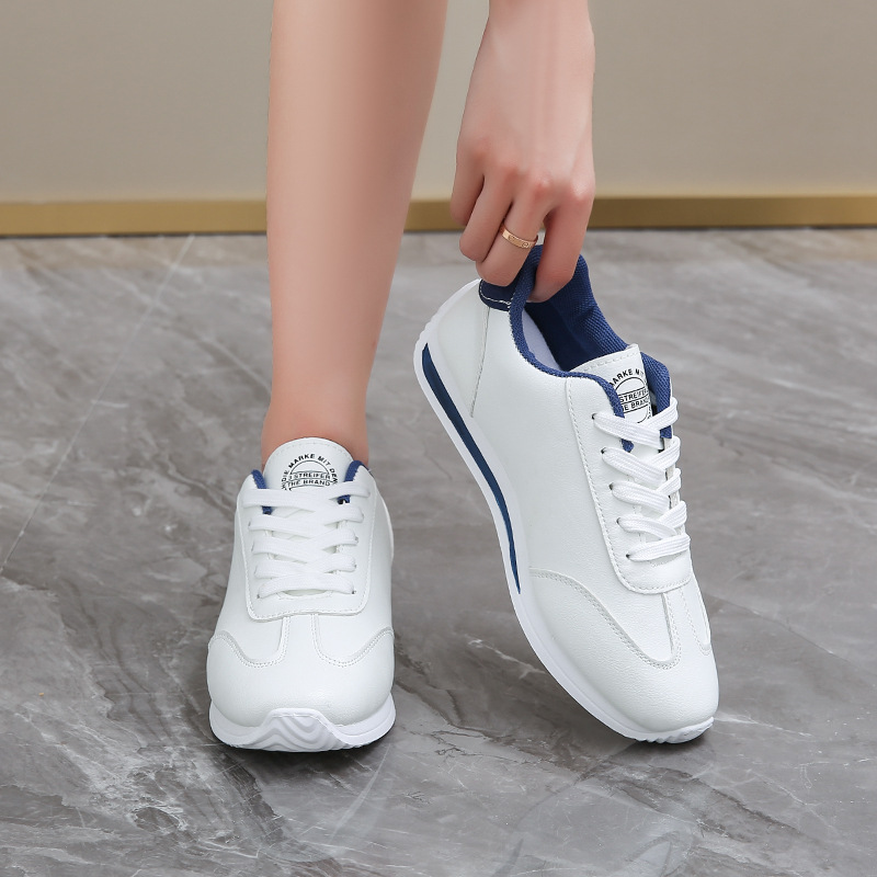 Plus-size Women's Leather Lace-up Casual Sneakers foto 5