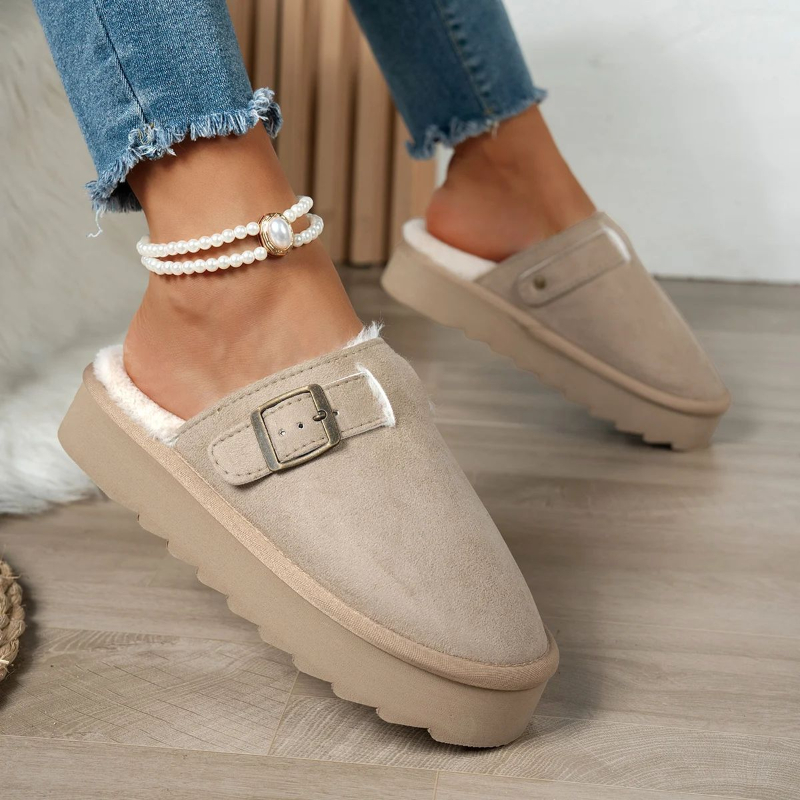 Women's Winter Plush Lined Slippers Warm Noise-reducing Fa foto 4