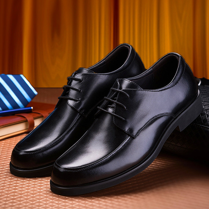Men's Business Leather Shoes 46 Round Toe Lace Up Casual Formal Wear foto 4
