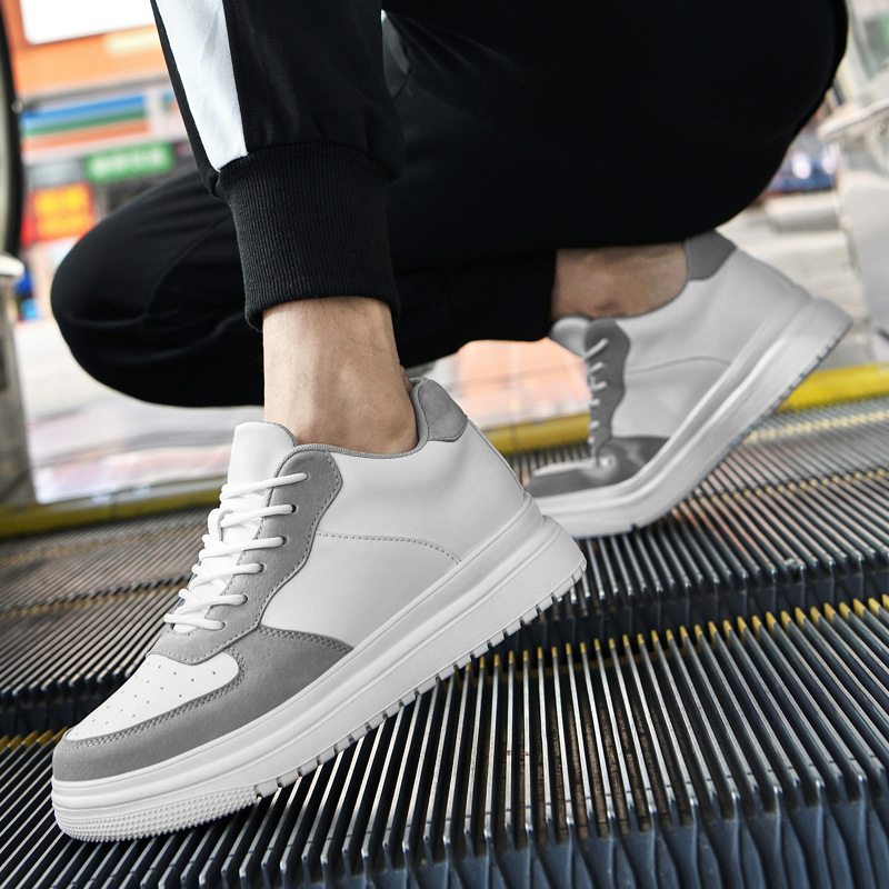 Mens Casual Korean-style Low-top White Sneakers foto 2