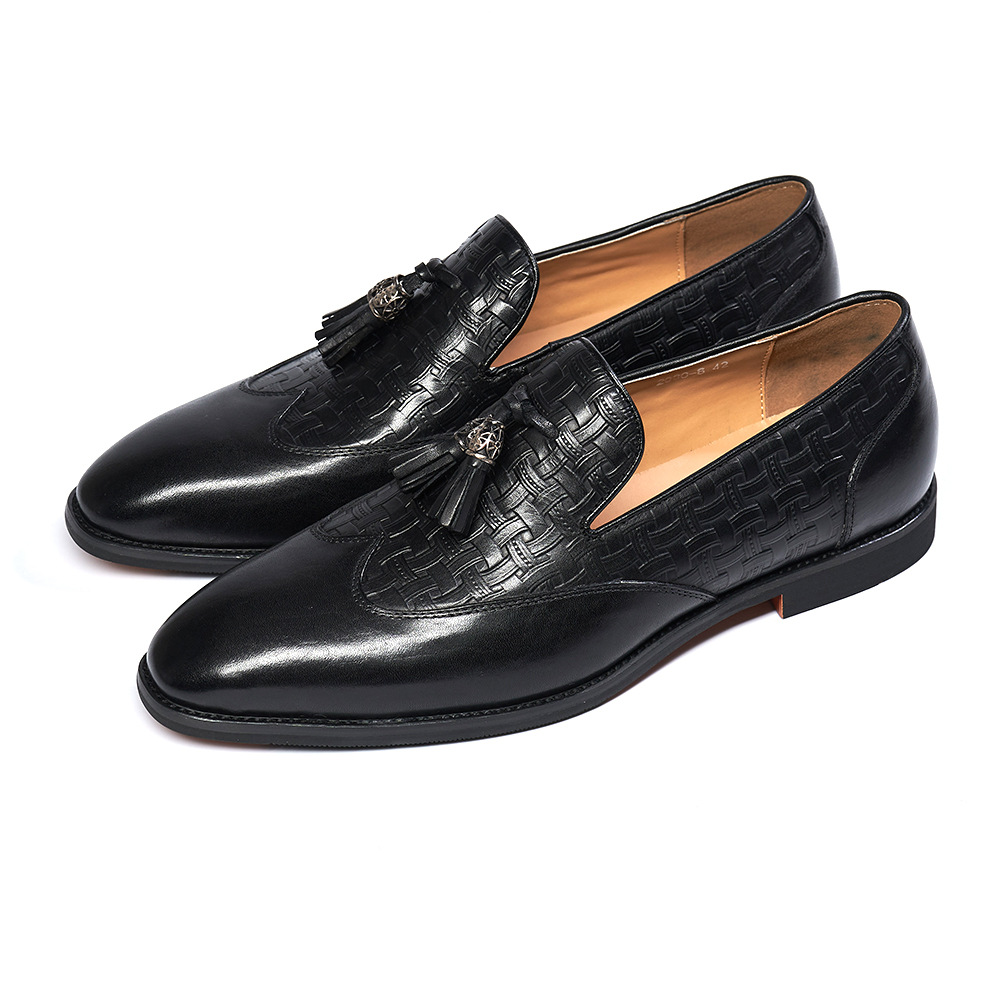 Men's Tassel Business Casual Leather Shoes Handmade Wedding Banquet foto 2