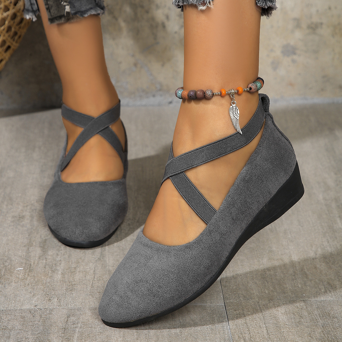Pointed Toe Wedge Sports Casual Shoes For Women foto 4