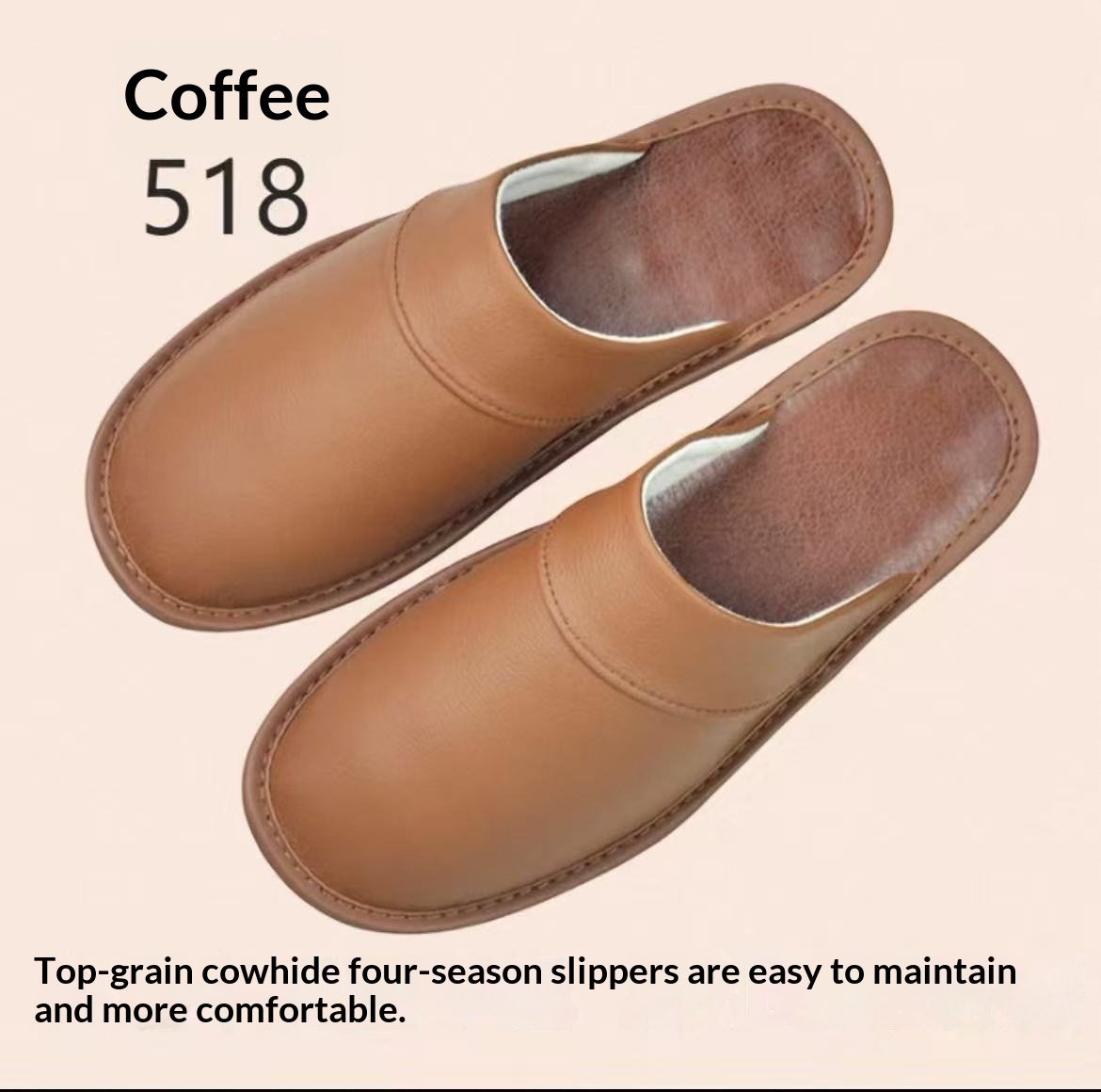Men's And Women's Leather Slippers For Home foto 5