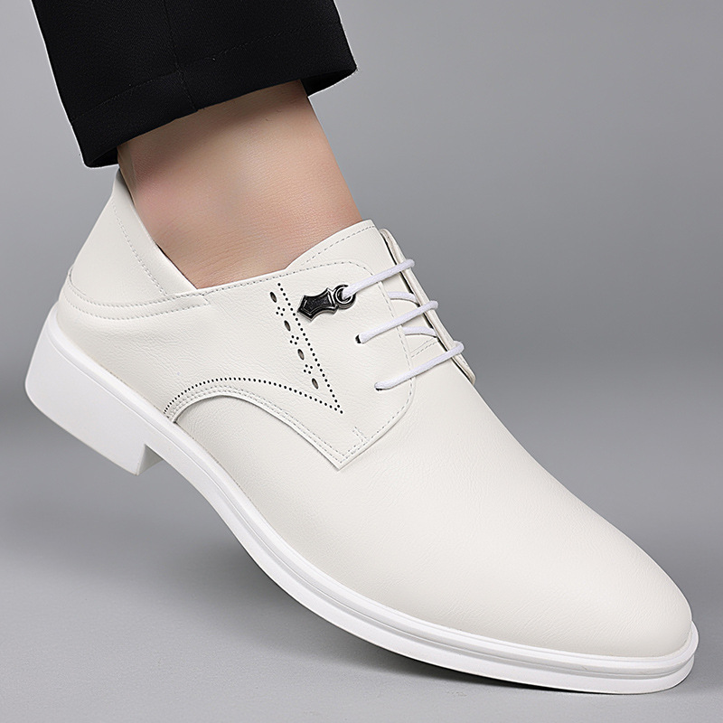 Men's Dress Shoes British Business Soft Leather Pointed Toe foto 3