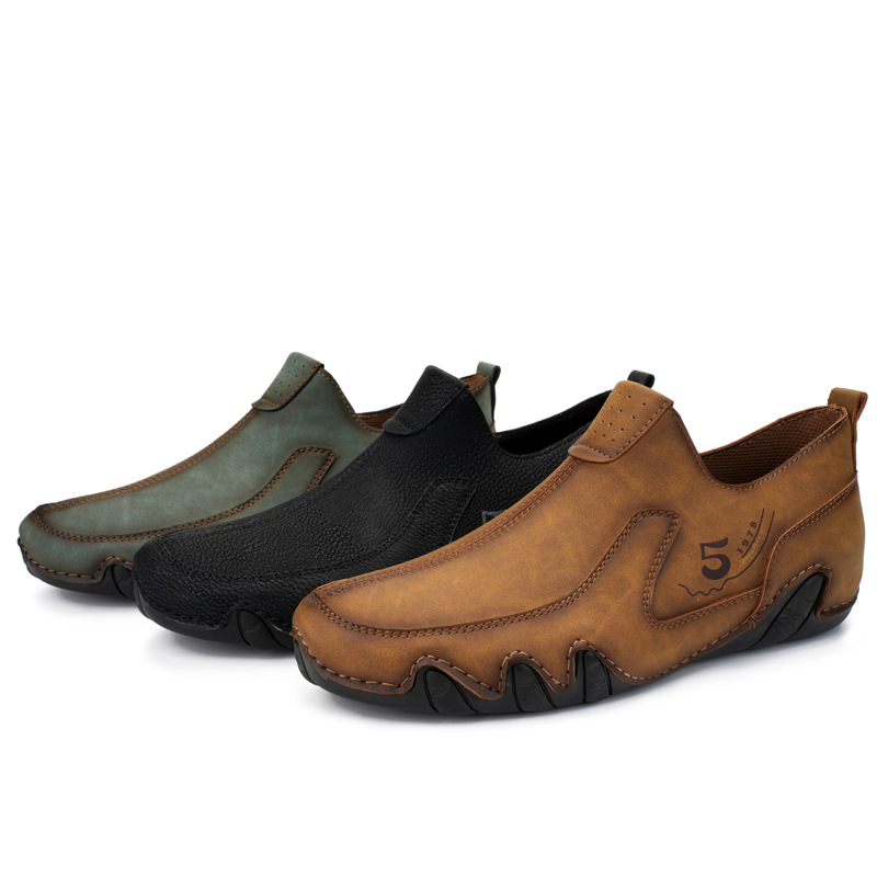 Men's Mid-top Zipper Casual Leather Shoes foto 5