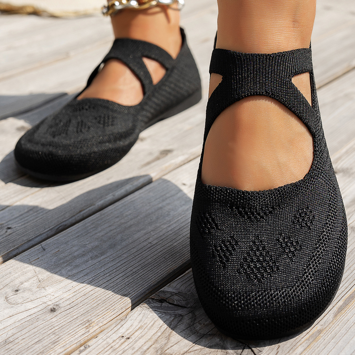 Round-toe Solid-color Fashionable Flat Casual Shoes For Women foto 4