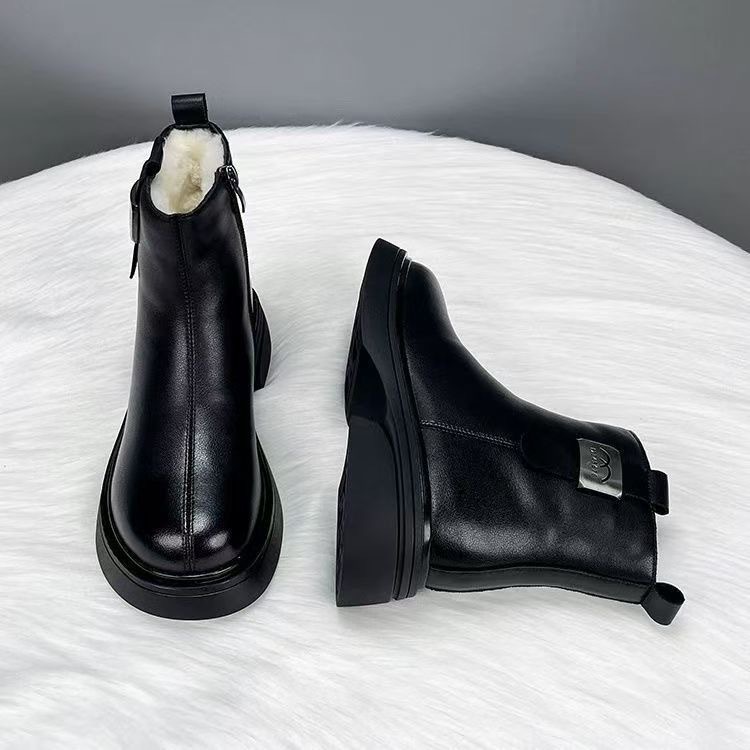 Winter Soft Leather Soft Sole Snow Boots For Women foto 2