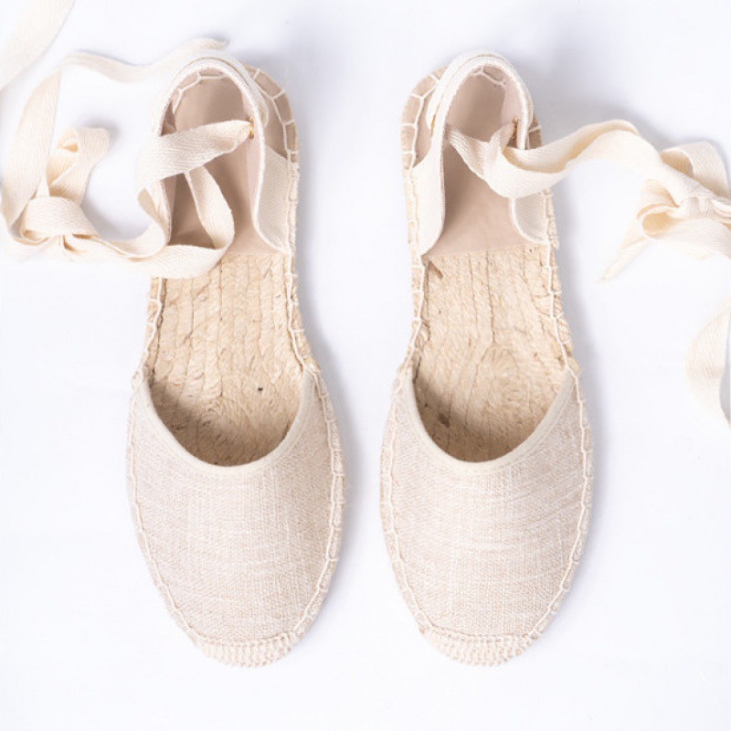 Hemp Rope Flat Lace Student All-matching Slippers Female foto 5