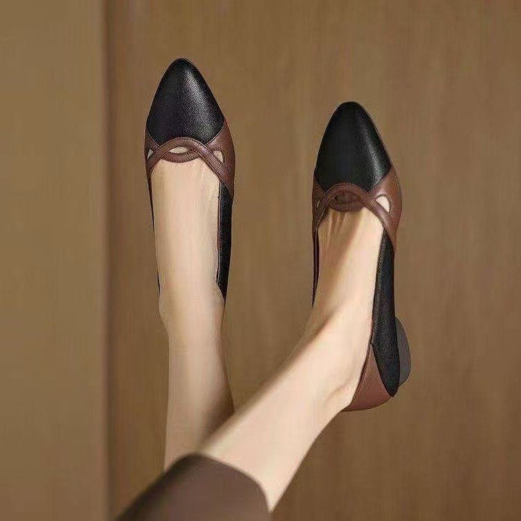 Women's Winter New Pointed-toe Low-cut All-match Leather Shoes foto 5