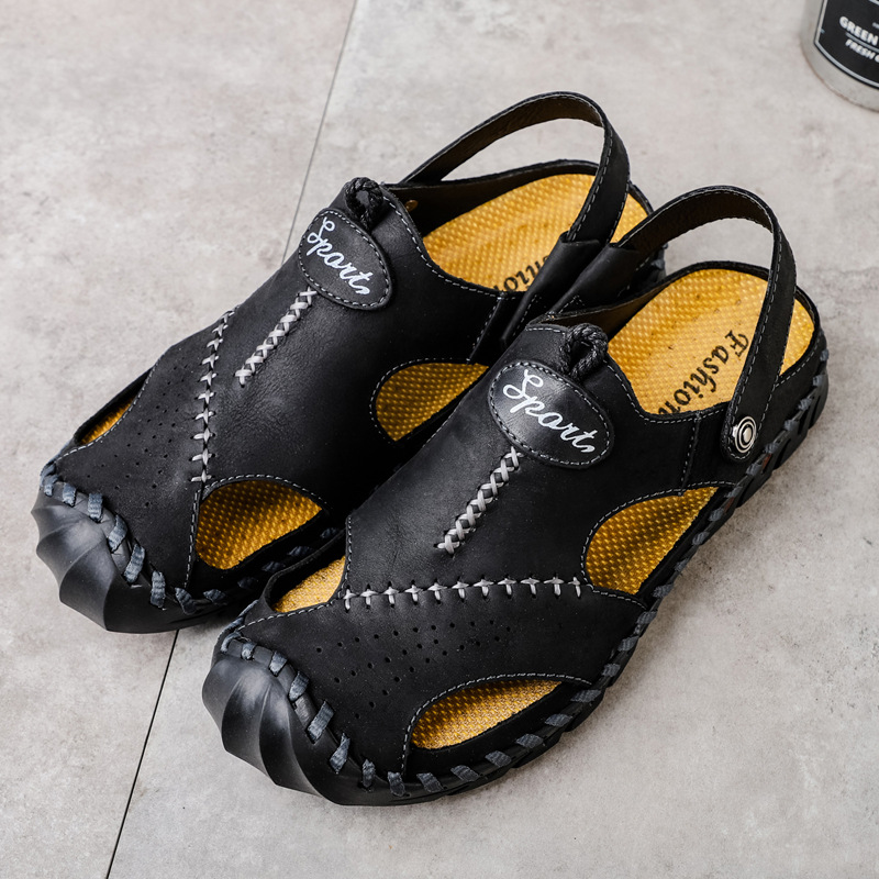 Men's Breathable Casual Hollow Leather Sandals foto 3