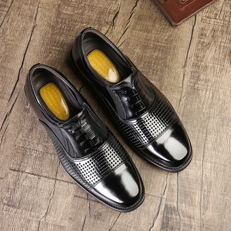 Genuine Leather Three-joint Men's Business Casual Formal Wear Leather Shoes foto 2