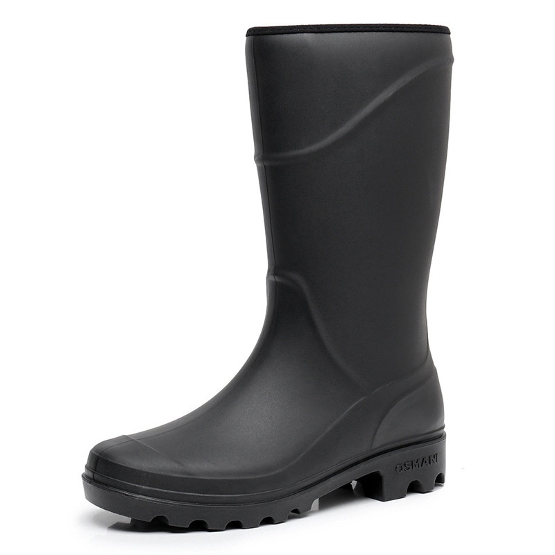 Mid-High Tube Rain Boots Men's Construction Site Protective Shoes Waterproof Non-slip foto 4