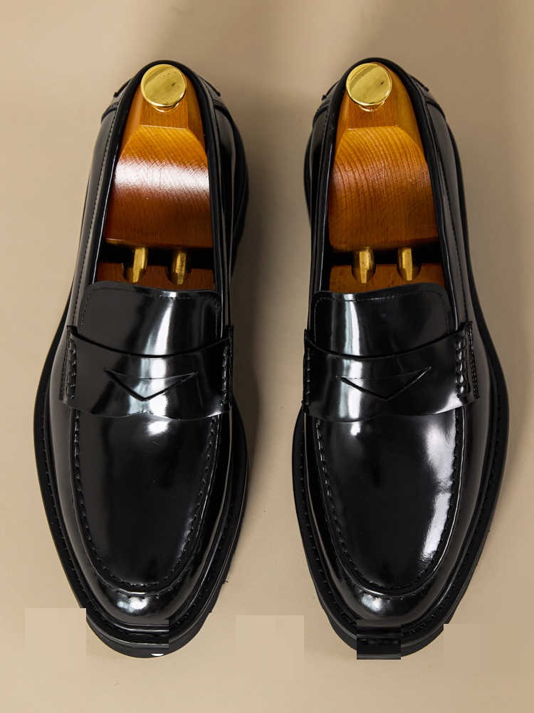 Handmade Slip-on Thick Bottom Increased By Business Casual Leather Shoes foto 5