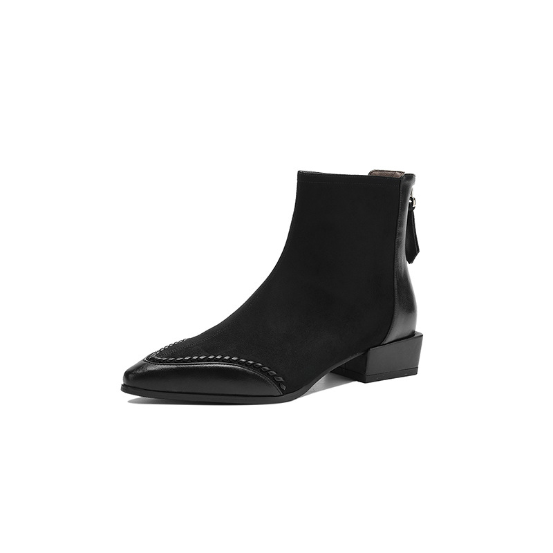 Pointed-toe Square-heeled Ankle Boots For Women foto 2