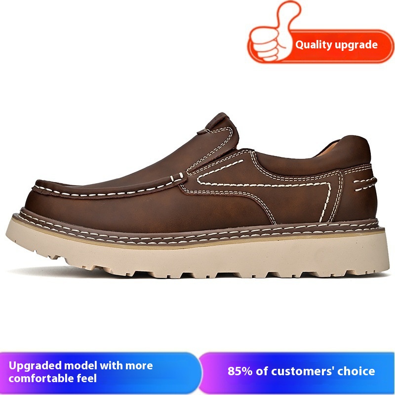 Low-top Thick-soled Men's Big Toe All-match Casual Leather Shoes foto 5