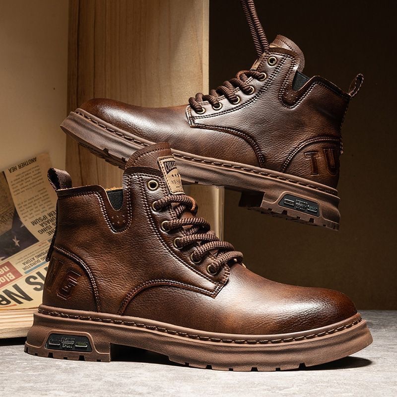 Retro British Style Work Ankle Boots Male foto 3