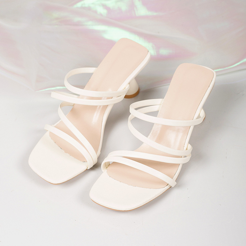 Plus-size Fish-mouth Fashionable Square-toe Stiletto-heeled Outdoor Sandals For Women foto 2