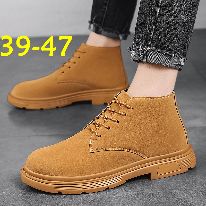New Plus Size Worker Boot Thick Bottom Locomotive High-top Leather Shoes foto 4